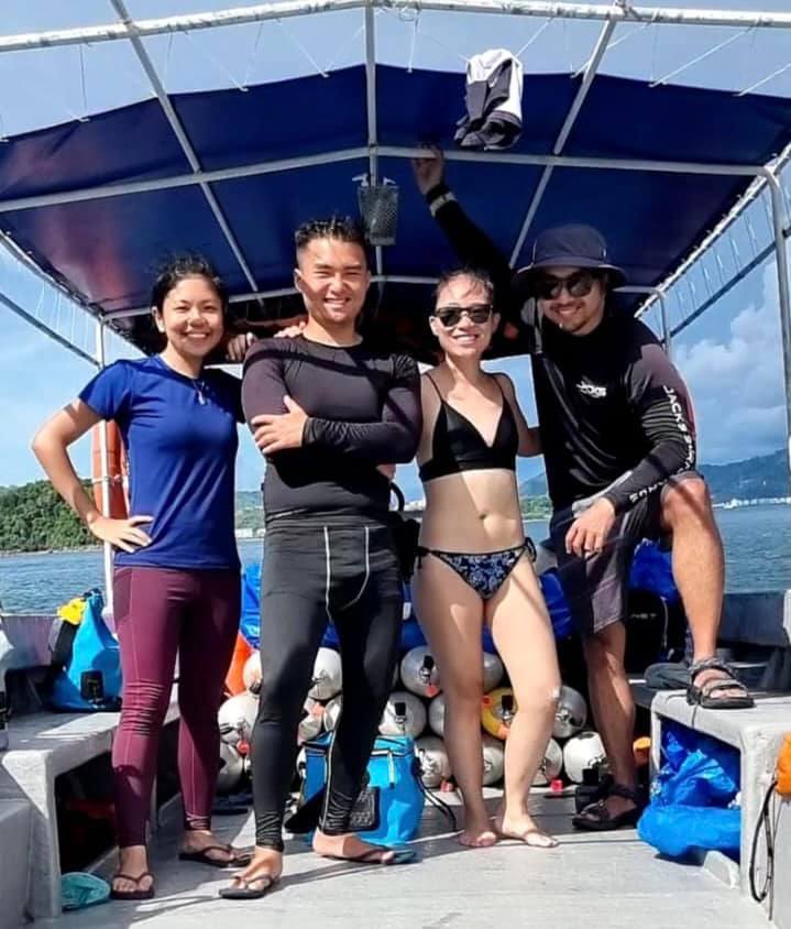 Happy Divers on board with Dive Borneo Bah Kota Kinabalu, Sabah